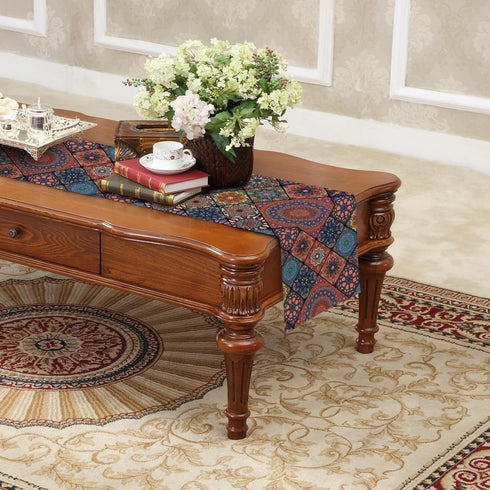 Winotic 108 Inches 13 108) Boho Bohemian Table Runner Long, Vintage Seasonal Table Runners for Party Kitchen Dining