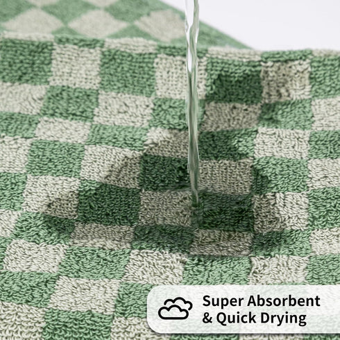 Set 6 600GSM, 100% 2 (55 28 4 (29 14 Checkered Bath Towels of Large, Cotton Shower Towels * * in), Hand Towels * *