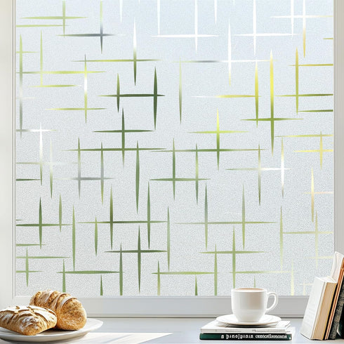 rabbitgoo Window Privacy Film - Frosted Glass Window Film, Decorative Privacy Cling, UV Blocking Static Cling Bathroom