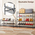 2 32.5" Tier Shoe Rack, Wide Shoe Organizer Sturdy Metal for Entryway, Garage, Shoe Shelf Stand for Small Space