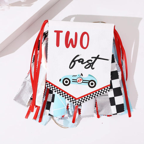 Agkvw 2nd 2ndBirthday Two Fast Birthday Banner - Race Car Birthday High Chair Banner, Race Car Theme Bday Decoration
