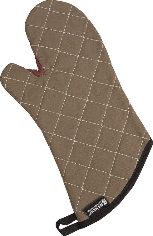 San Jamar BestGuard 800FG13 Commercial Oven Mitts, Heat Protection Up To 450°F, 13" Length, Tan (Pair)