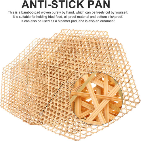 Hemoton Bamboo Mesh Pad Round Woven Placemats, Heat Insulation Dish Mat