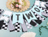 Rweseo 2nd Two Fast Birthday Party High Chair Banner - Racing High Chair Banner, Blue Birthday Bunting,Blue Vintage