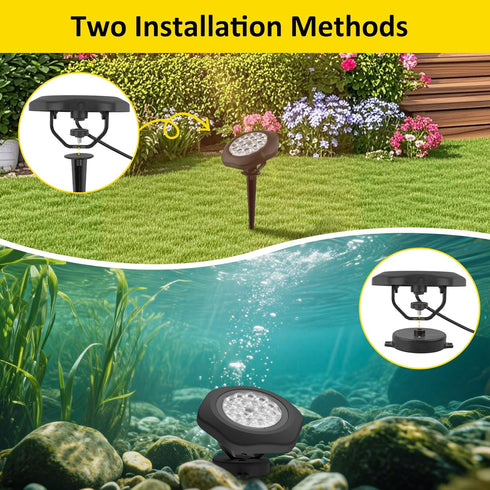 IP68 (Set 2) T-SUN Color Changing Pond Lights LED Underwater APP and Remote Control Submersible Fountain Lights
