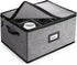Wine Glass Storage Box with Dividers – Quilted and Stackable Stemware Storage Cases, Service of 12 Glassware Storage