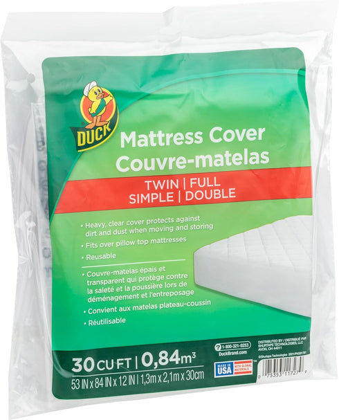 Duck Brand Bed Mattress Cover, Full/Twin, Clear (1140235)