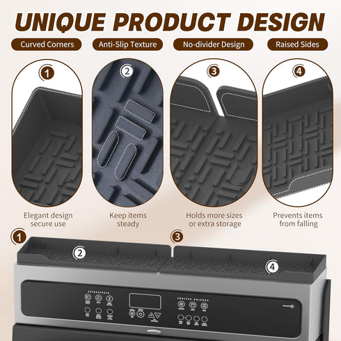 30 Inch, Stove Top Shelf Magnetic Over the Stove Top Shelf, Silicone Oven Spice Rack Organizer Storage Organization
