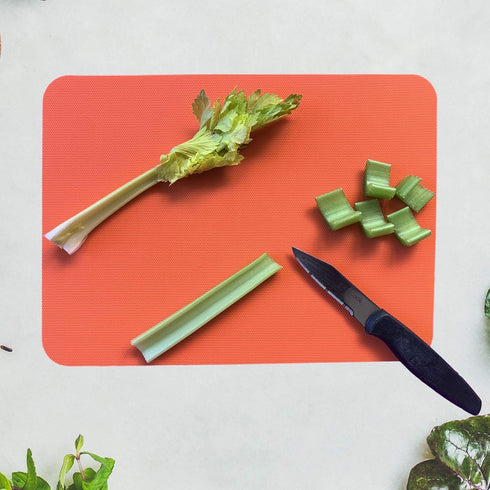 Simply Genius Color Coded Plastic Cutting Boards Set, Flexible Chopping Mats for Meat & Vegetables, Dishwasher Safe,