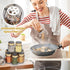 Set 18 100 Vetacsion of Magnetic Glass Spice Tins with Preprinted Seasoning Label Stickers (Include Black Metal
