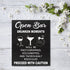 JennyGems Open Bar Hanging Wood Sign | Funny Wedding Reception Decor, Drunken Moments Will Be Photographed