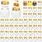 Suclain 50 Pcs 2 oz Honeycomb Plastic Jars with Gold Lids, Mini Honey Jars for Party Wedding Favors, DIY Gift
