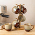 Set 6, 12oz theterra Ceramic Coffee Mugs of Handmade Coffee Cups with Handle for Latte, Tea, Milk, Beer, Hot Cocoa