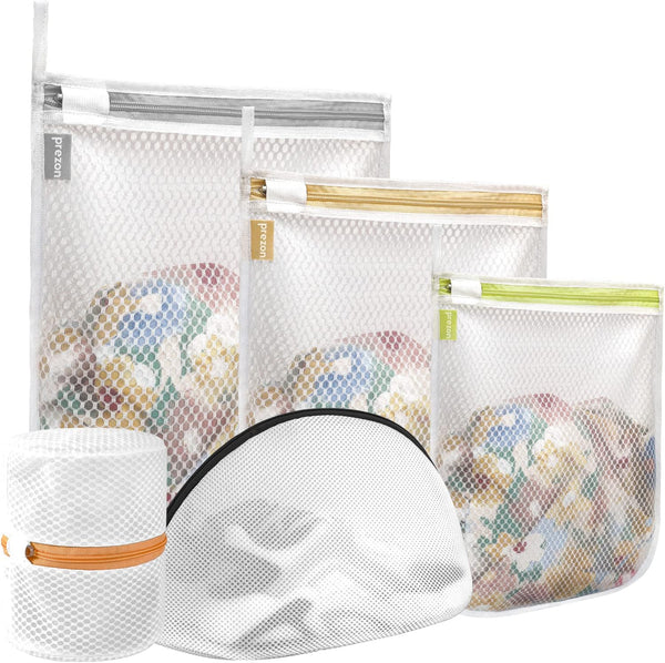 Mesh Laundry Bags, Reusable and Durable Wash Bags for Delicates, Blouse, Hosiery, Underwear, Baby Clothes - 5 Sizes