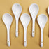 6 Pieces Premium White Porcelain Mini Ladles - 9 Inch Large Soup Spoons for Stews, Noodles, Chinese Dishes