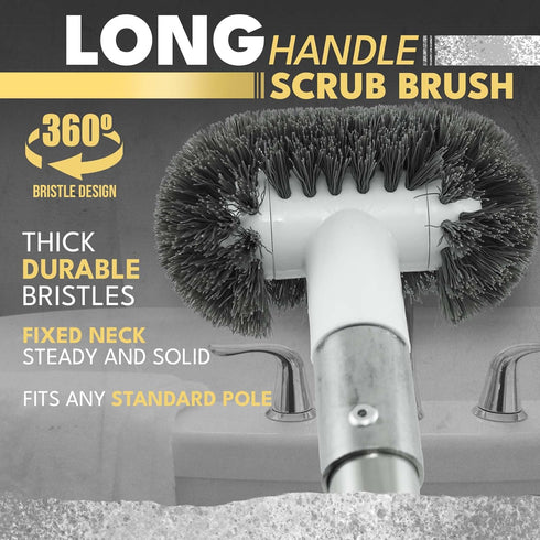 Tub and Shower Scrubber Brush with Long Handle Multipurpose Scrub Brush - Bathtub and Tile Cleaning Brush