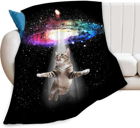 Baegopa Funny Cat Blanket Cute Cat Lover Gifts Throw Blankets for Girls Boys