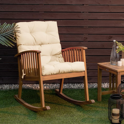 1 Count (Pack 1), Tangkula Patio High Back Chair Cushion, of Beige
