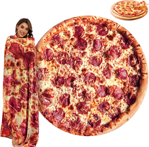 Pizza Blanket Adult Size 80 Inches, Birthday Gifts for Her Him, Funny