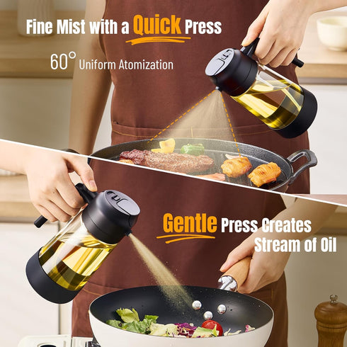 2 1 470ML/ 16OZ Baking(1PC PARACITY Oil Dipenser Bottle with Silicone Bottom, in Olive Oil Sprayer and Dispenser, Oil