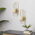 79 2 Set 2, 5"W, 13"H, Deco Metal Geometric Tealight Plate Wall Sconce, of Gold