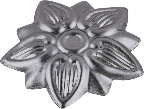 Steel Flower Design Trunk Ornament, Diameter: 1 7/8", Antique Furniture Reproduction Hardware