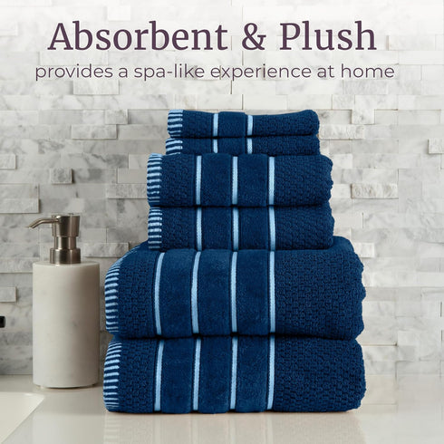 Set- 100% 6 Set 2 2 2 Combed Cotton Towel Rice Weave Combed Cotton Piece With Bath Towels, Hand Towels and Washcloths
