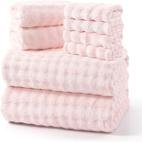 REDKISS Soft Bath Towel Sets 8-Piece, Microfiber Quick Dry & Absorbent, 35x70