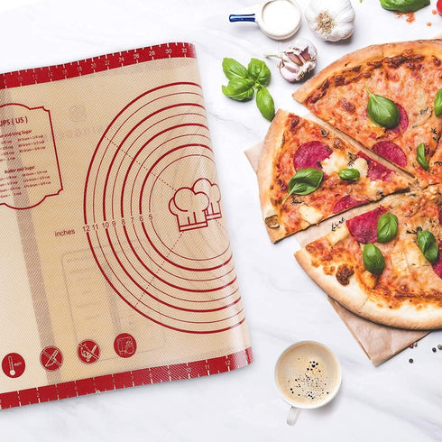 Silicone Baking Mat, 28" x 20" Extra Thick Non Stick Sheet with Measurement, Reusable Food Grade Dough Rolling Mat