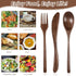 12 Set Set Geiserailie Pcs Wooden Silverware Wood Utensils for Eating Wooden Spoon Fork Knife Cutlery Kitchen Dinner