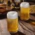 NETANY 16oz Can Shaped Drinking Glasses Set - 4pcs with Glass Straws & 2 Cleaning Brushes for Beer, Iced Coffee,