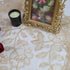 24 Inch Retro Round Lace Tablecloth Embroidered Table Cover Decorative Dining Doily for Wedding & Cafe, Brown