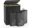 Black 160L Extra Large 3 Section Laundry Hamper with Lid, Clothes Organizer for Bedroom, Laundry Room, Dirty Clothing
