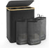 Black 160L Extra Large 3 Section Laundry Hamper with Lid, Clothes Organizer for Bedroom, Laundry Room, Dirty Clothing
