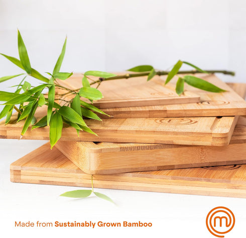 MasterChef Bamboo Cutting Board for Meat, Large Butcher Block Countertop, 18" x 12" Organic Surface
