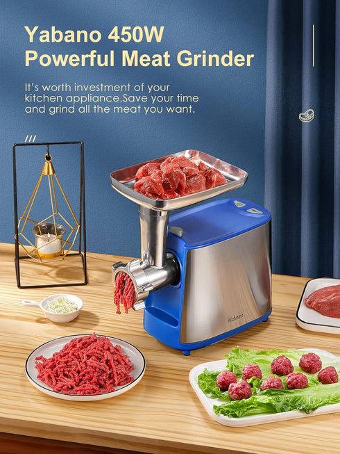 2 Electric Meat Grinder, Heavy Duty Meat Mincer, Sausage Stuffer Maker, Food Grinder with Sausage & Kubbe Kit, Grinder
