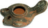 Holy Land Market Antique Crusader 2-Wick Clay Oil Lamp - Herodian Style
