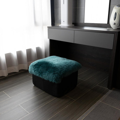 18x18 Inch (Pack 1),Peacock Sheepskin Chair Cushion Non-Slip Back Square Genuine Fur Chair Cover Silky Natural Wool