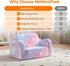 2-in-1 MeMoreCool Glowing Rainbow Unicorn Kids Chair - Convertible Fold-Out Kids Couch for Girls, Glow-in-the-Dark