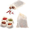 24pcs Drawstring Spice Bags, 3.86x3.15 Inch Muslin Tea Bags for Cooking, Reusable Filter for Herbs and Coffee