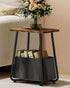 CHOEZON Small Nursery Side Table with Removable Fabric Basket, Compact End Table