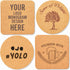 54 Pcs Cork Coasters, 4 Inches with Adhesive, Bulk Cork Sheets Mats for Drinks, Plants, DIY Crafts, Office (4"x 4",