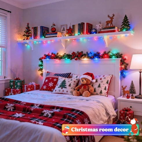 2 Pack 400 132ft 8 JMEXSUSS Multicolor Fairy Lights Battery Operated, Total LED Multicolor String Lights with Remote