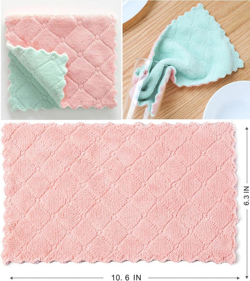 SAOYOAS 32 Pack Kitchen Cloth, Microfiber Dish Towels Washcloths, Super Absorbent Coral Velvet Dishtowels, Premium