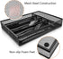 E-far Silverware Drawer Organizer - Black Mesh Wire Utensil Tray, 5 Compartment Cutlery Holder, Small Size