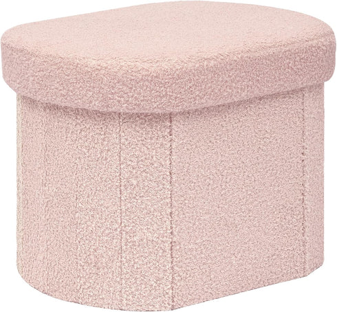 PINPLUS Storage Ottoman Boulce Tufted Oval Small Ottomans for Living Room Foot