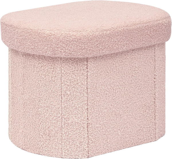 PINPLUS Storage Ottoman Boulce Tufted Oval Small Ottomans for Living Room Foot