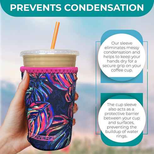 Koverz Iced Coffee Sleeve, Insulated Neoprene Cup Sleeve, Fits 32 Oz. Coffee Cup, Washable and Reusable, Violet