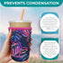 Koverz Iced Coffee Sleeve - Insulated Neoprene Cup Sleeve, Fits 24 Oz. Coffee Cup, Washable and Reusable, Iced Coffee