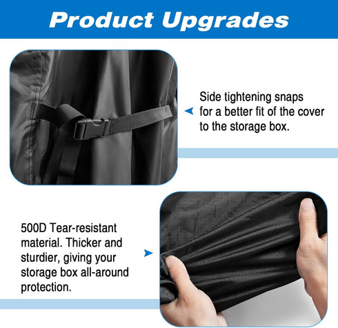 100 80 (50" 22" 25" Kingling Deck Box Cover, Outdoor Storage Box Cover for YITAHOME Gallon/Keter Gallon Deck Box